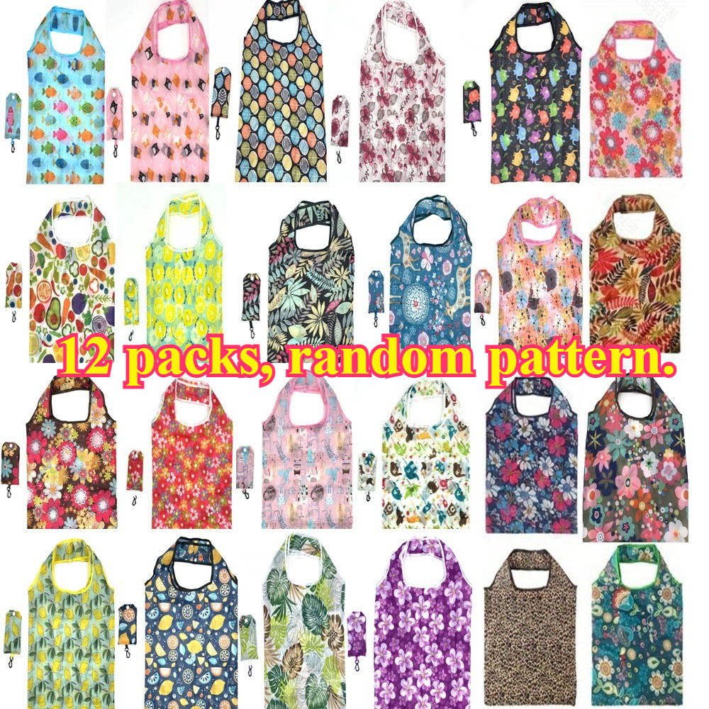 TEMU 6/12pack Foldable Shopping Bag, Reusable Shopping Bags, Foldable Shopping Bag, Portable Bag For Shopping, Handbag, Casual For Shopping, Travel,