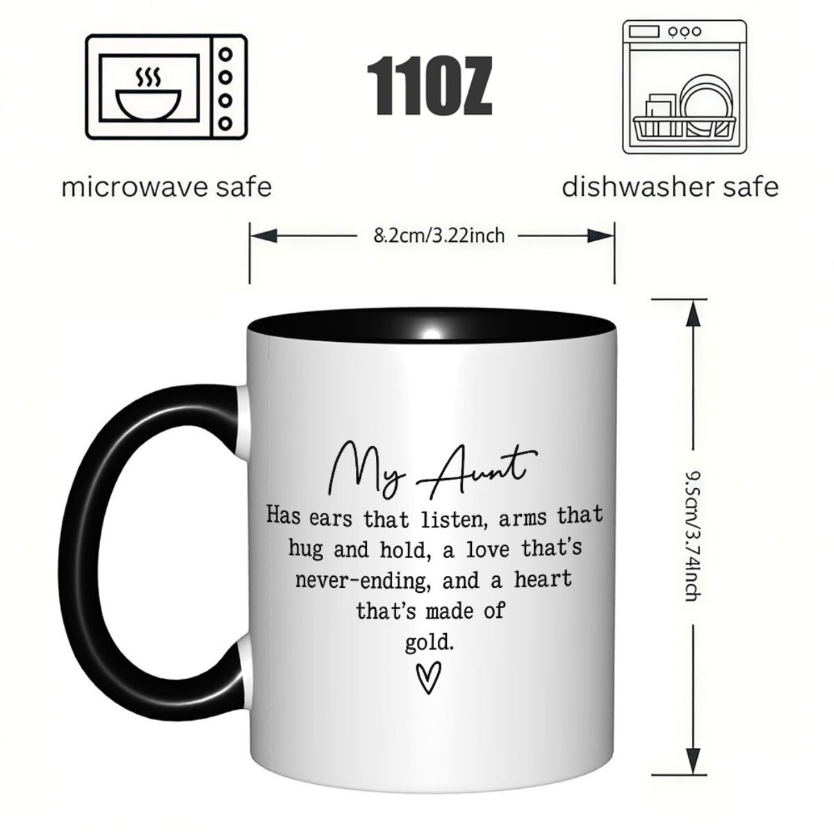   auntie 11oz ceramic coffee mug with   message white   gift for aunt birthday christmas thank   durable ceramic tea cup for daily use coffee cup best for christmas 3