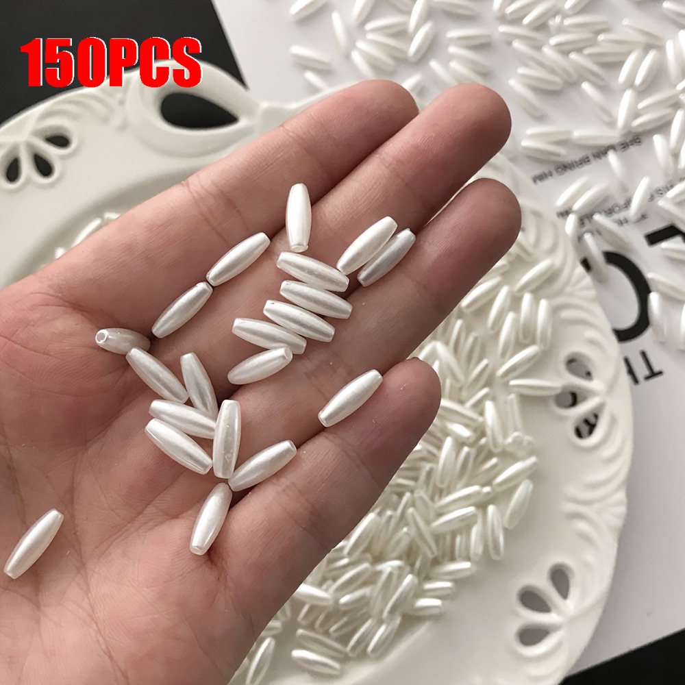 TEMU Kit de 150 pièces de bijoux à soi- avec perles, ABS , perles longues à tube et trou droit pour accessoires de et bracelets à soi-