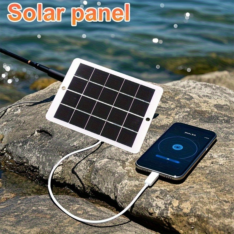 1pc AFGVK Portable Charger with USB Port & Solar Panel - Solar Generator Compatible for Smartphones, Tablets, Flashlights, Fans - Outdoor Power Bank for Camping, Hiking, RV, Boat (No / Purchase)