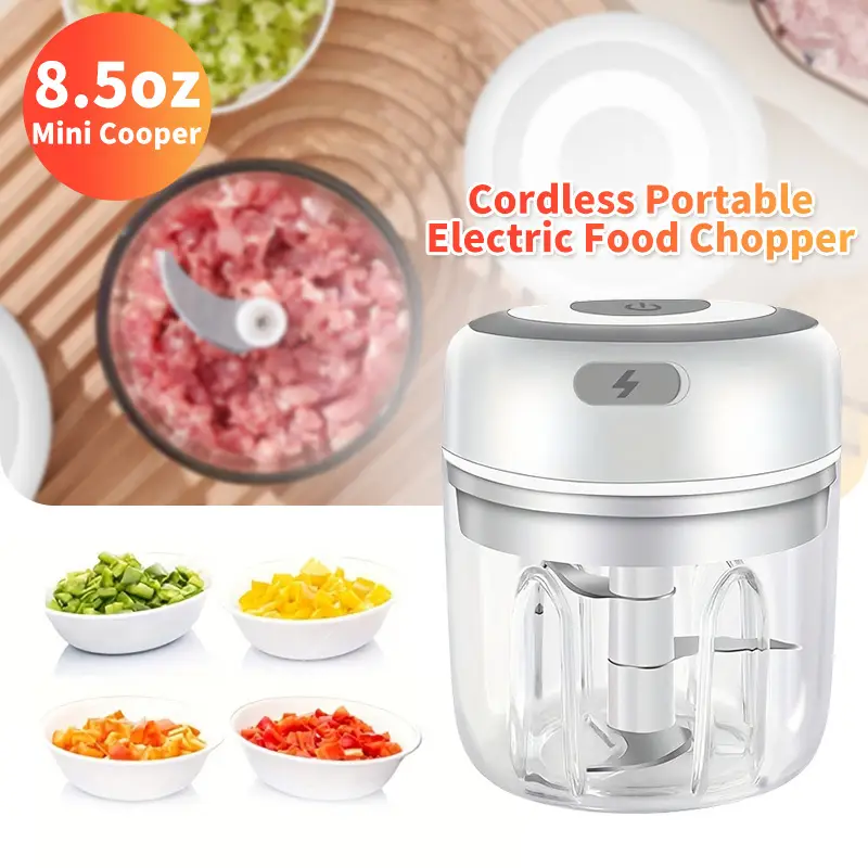 compact 8 45oz usb powered electric food chopper garlic crusher meat mill features ideal for preparation preparation tools carryable suitable for camping picnic garlic chopper Product details 3