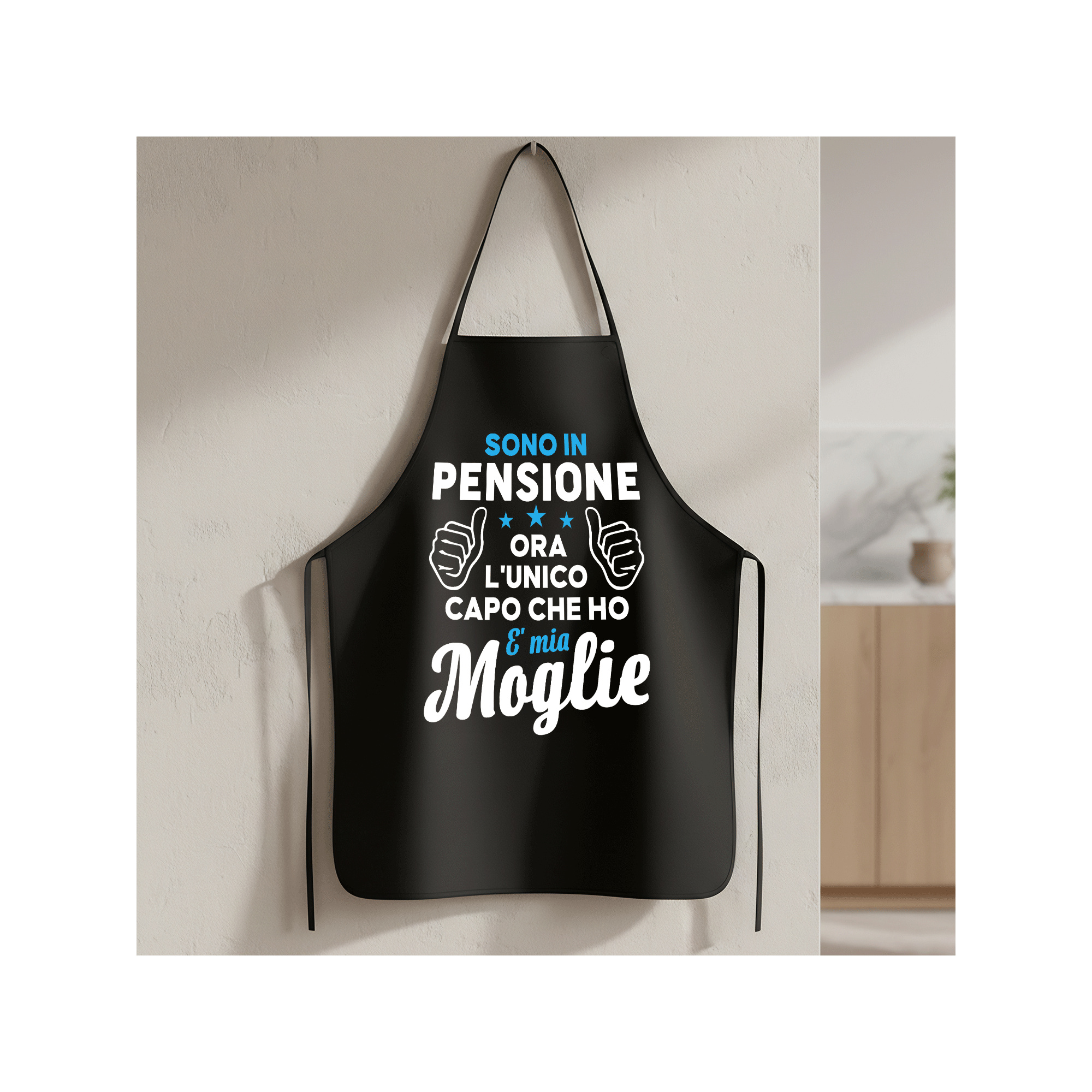 TEMU Grembiule con divertente in " In Pensione Ora L'Unico Capo Che Ho E' Mia Moglie" - Resistente, per barbecue, cucina, pittura, regalo per pap�, ,