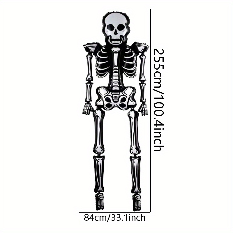 Image of 1/2pcs Of 100-inch Enormous Skeleton Balloon, Halloween-themed Foil Balloon For Indoor And Outdoor Yard Decoration To Create An Atmosphere