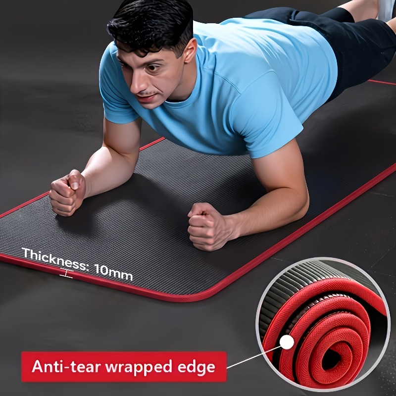 Sports Yoga Mat, Edge-Trimmed Black, High-Density Tear-Resistant, Non-Slip Multi-Purpose, Suitable for Pilates and Fitne