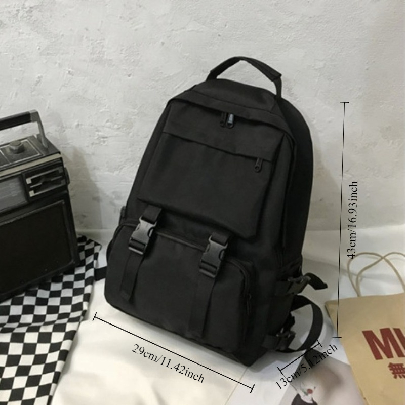 Lightweight Large Capacity Backpack with Multi-Compartment & Adjustable Shoulder Straps - Minimalist Crossbody/Laptop Suitable for Work, Travel, Commuting,, Business, Durable Zipper Closure, Black for Daily Use
