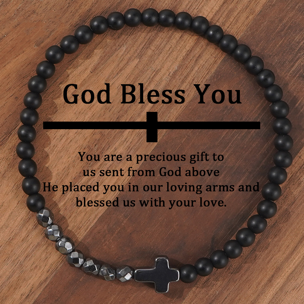 1pc Vintage Handmade Natural Stone Beaded For Men And Women Daily Wear, Suitable For Occasions, Holiday Gift