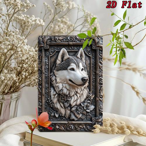 item picture 2d flat dog metal wall art plaque for home office