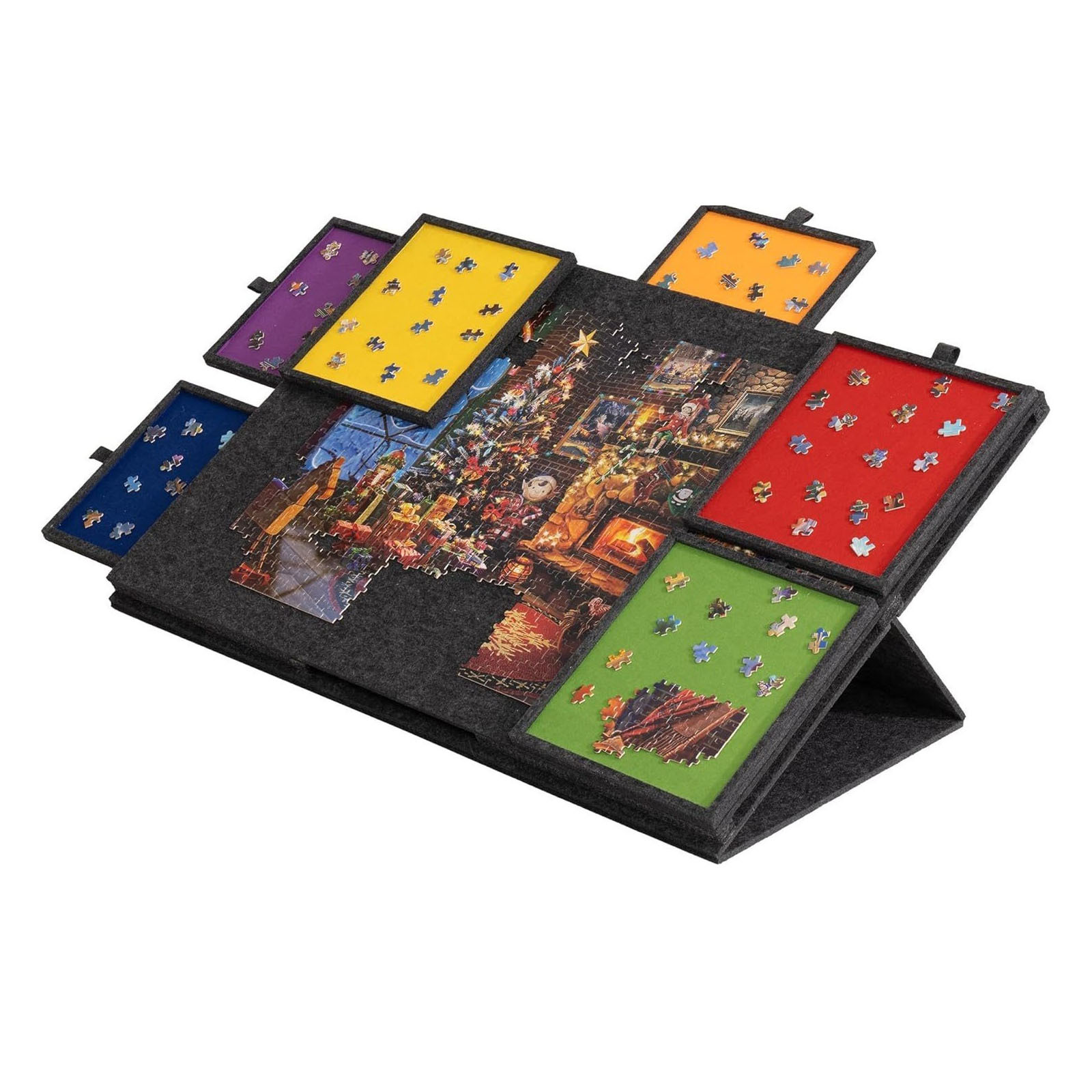 1000pcs Jigsaw Puzzle Board With 2-in-1 Stand & Cover, 6-drawer Color-coded Storage System - Table Suitable For &, Puzzle For /, Color-coded Drawers For Piece Access