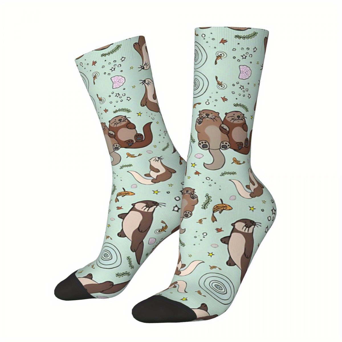 E-shop Ein Paar nahtlose, 3D-digital bedruckte, niedliche Otter-Socken.