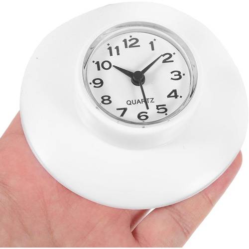 waterproof wall clock with a glass designed to be compact and suitable for use in the bathroom kitchen or bedroom
