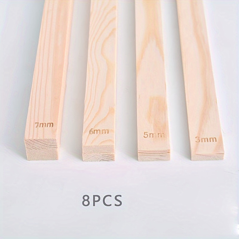 8pcs Slab Rolling Guides Set - Clay Roller Rails For Ceramic And Polymer Crafting, 3mm/5mm/6mm/7mm Wooden Boards - Light Beige Cork Material Essential Pottery Tools For Shaping And