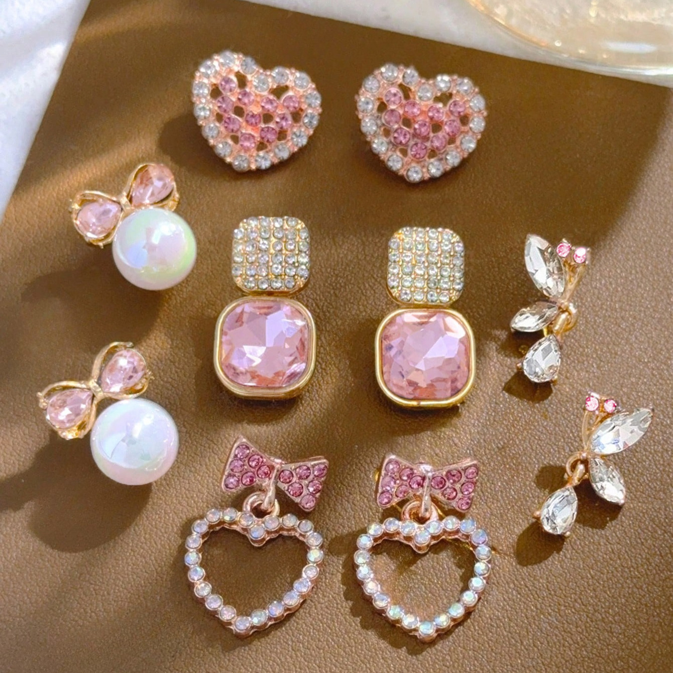 5   de aretes coreanos y japoneses de moda,  , con  , para uso  , fiestas, vacaciones, citas, con colgante de  , geométrico, cuadrado y  