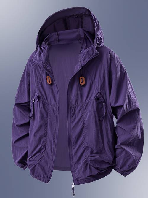 mens and womens spring and summer lightweight ice silky quick dry breathable jacket casual hooded loose fitting zippered hiking quick dry jacket multi functional camping jacket with large pockets