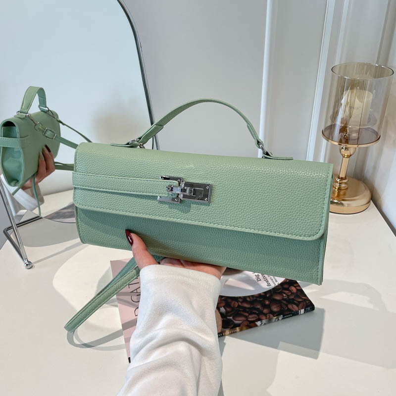 Vintage Rectangular Leather Handbag Shoulder Crossbody Bag Ladies_voghion.com