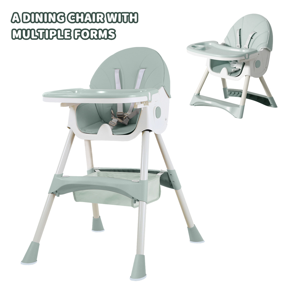 Cochildor Baby High Chair — 2-in-1 Adjustable High Chair For, Suitable To 3 Years (. Load 15kg), Children's High Chair With Tray, Child Booster Seat With Folding Function (//apricot)