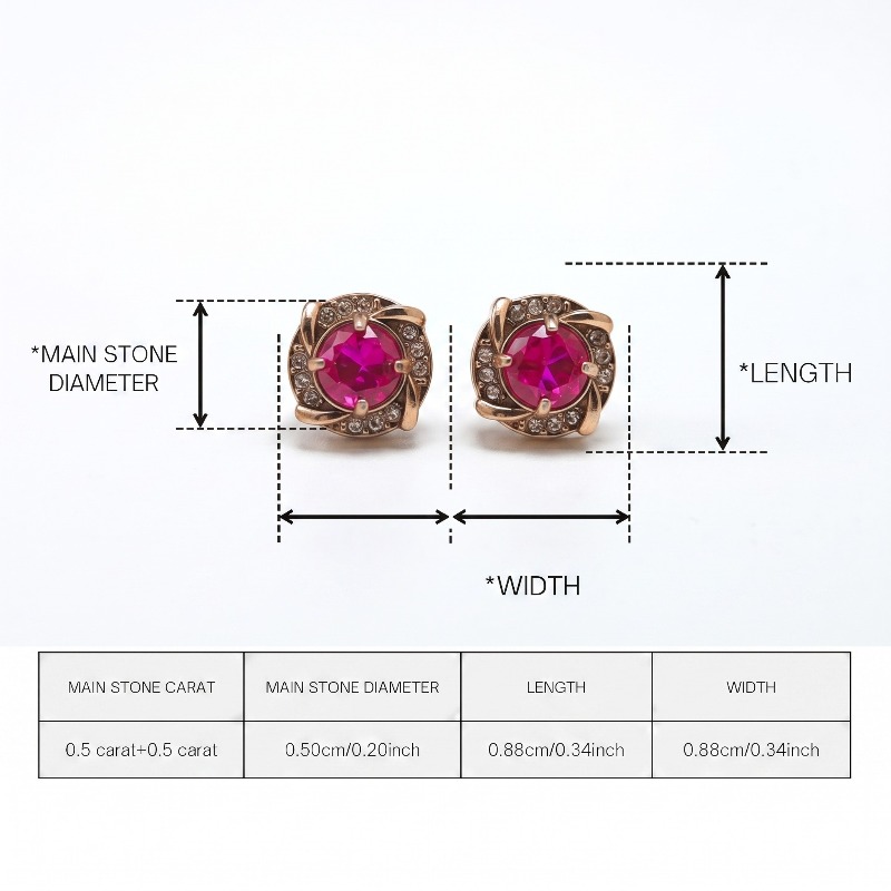 0.5 Carat Stainless Steel Artificial Gemstone Earrings