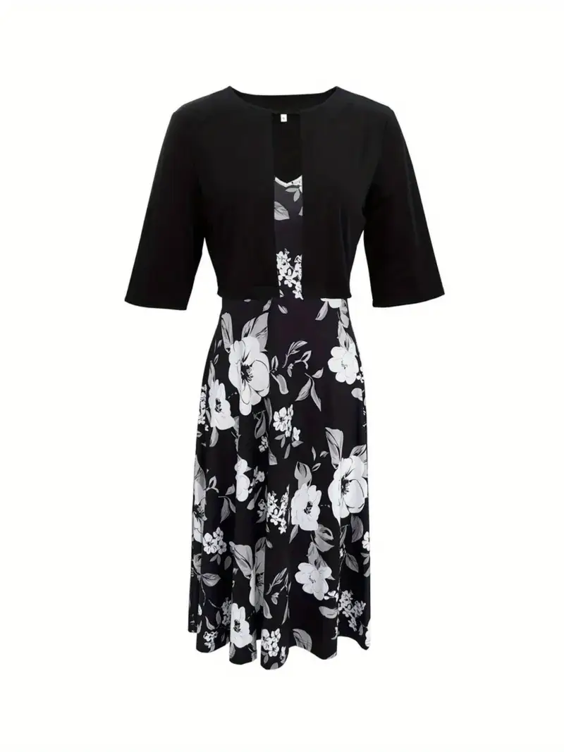 elegant floral print dress with ruched bust and off the shoulder sleeves casual yet sophisticated style for spring summer casual elegant attire floral print dress ruched detailing floral print dress Product details 2