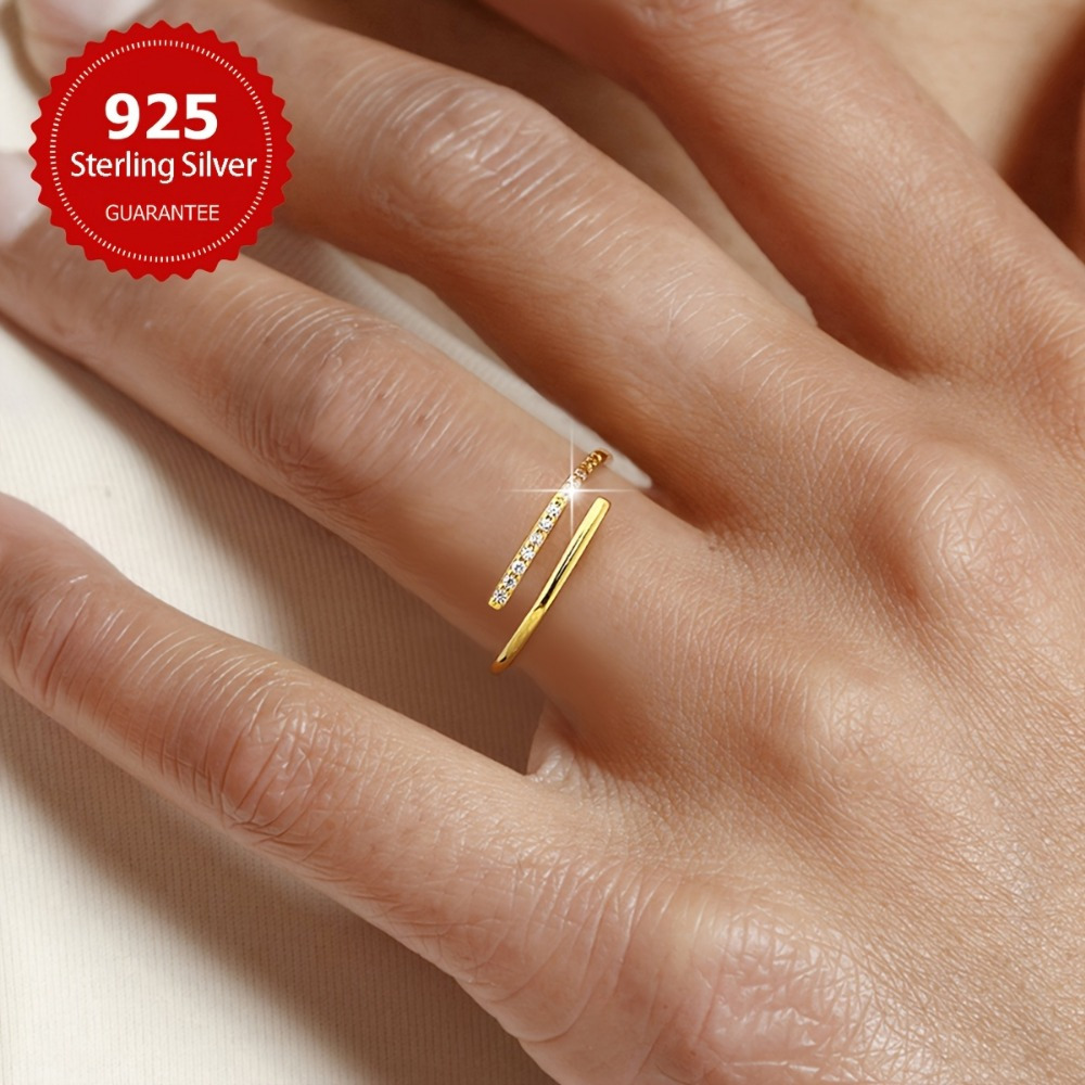Adjustable Ring for Women Made of S925 Sterling Silvery, Perfect for Weddings. This Wedding Band Is Ideal for The Wedding Season, Anniversaries, And Can Be Stacked As a Promise Ring. A Thoughtful Gift for Ladies on Thanksgiving, Valentine'S Day