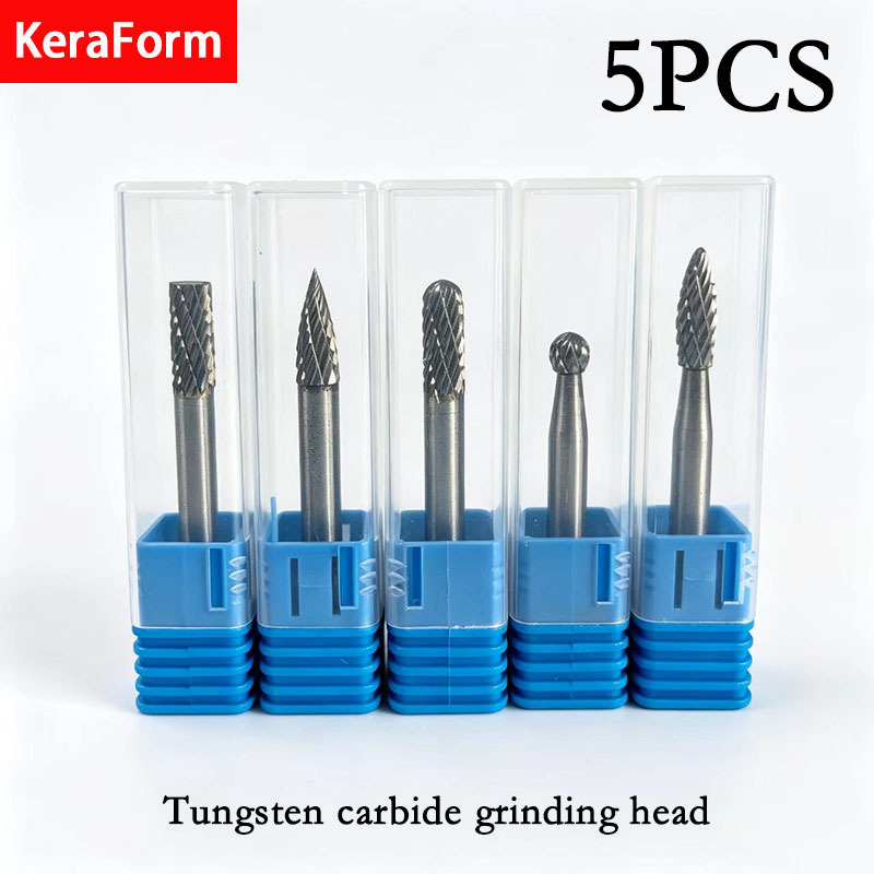 TEMU Keraform 5pcs Rotary Burr Set (models Ax, Cx, Dx, Gx, Hx) - 1/4-inch Shank - Designed For Deburring, Grinding, Polishing, And Enlarging Holes In