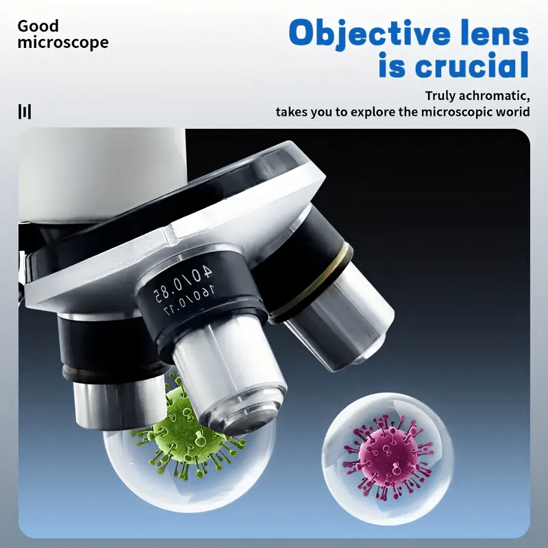 Monocular Microscope, 64x-2400x Microscope with Gift Box, Desktop Microscope for School Science Biology Experiments, Digital Microscope Scientific Research Student Microscope