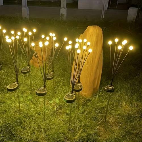10 pack led solar firefly lawn lights suitable for garden led wind powered decorations outdoor pathway and lawn lighting for halloween christmas new year ramadan home and yard ambient lighting solar garden lights