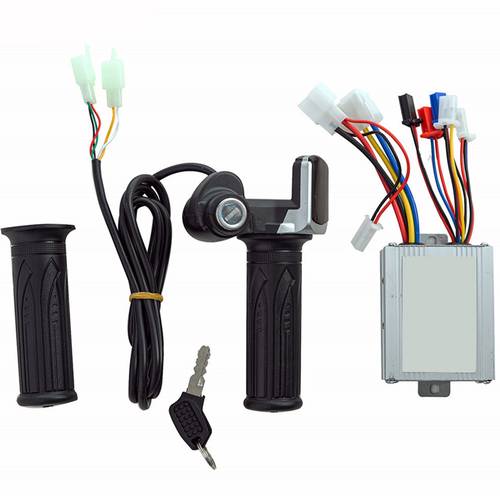 Tahminah Motor Brushed Controller & Twist Grip Throttle 24 OW for Electric Scooter Bicycle