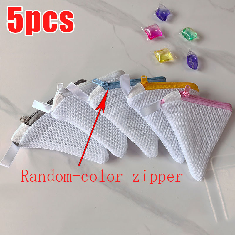 TEMU 5pcs Mesh Zippered Laundry Bag Set (suitable For Laundry Detergent Pods/scent Beads) - Machine Washable And Reusable; Protects Small, Delicate