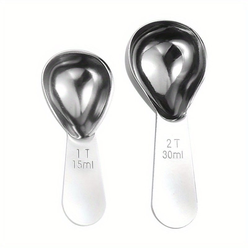 coffee bean measuring spoon stainless steel with scale 30ml   weighed milk powder spoon coffee spoon 15ml baking spoon details 4