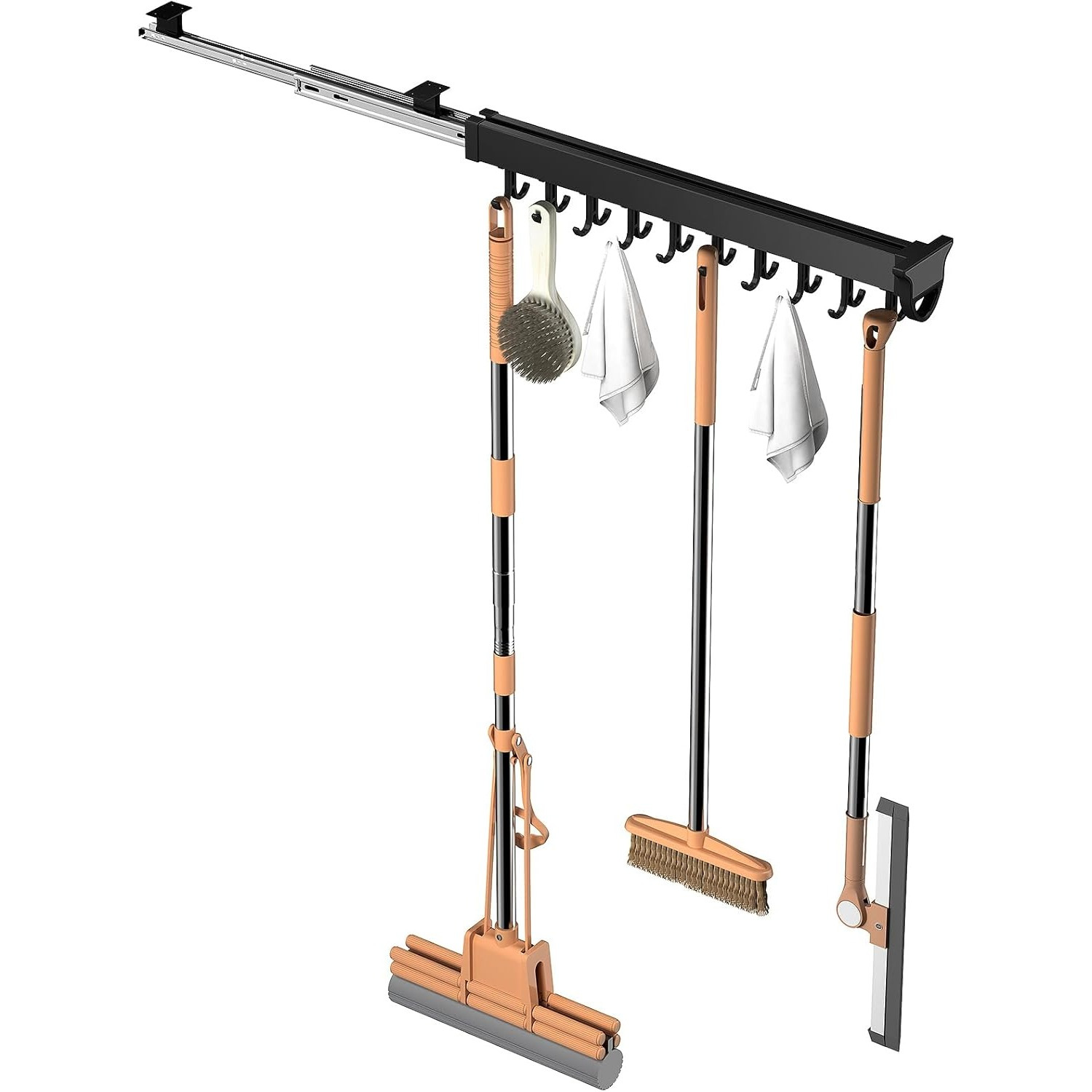 pull mop broom holder 20 sliding hooks aluminium alloy slide Temu