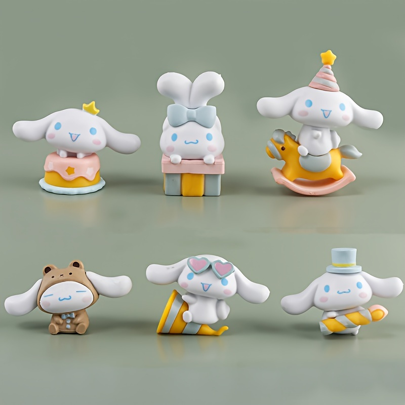 

1pc Sanrio Cinnamoroll Decorative Figurine - Cartoon Rabbit In Unique Outfits, Decoration, Party Gifts | Pvc, No Battery Needed, Rabbit Accessories