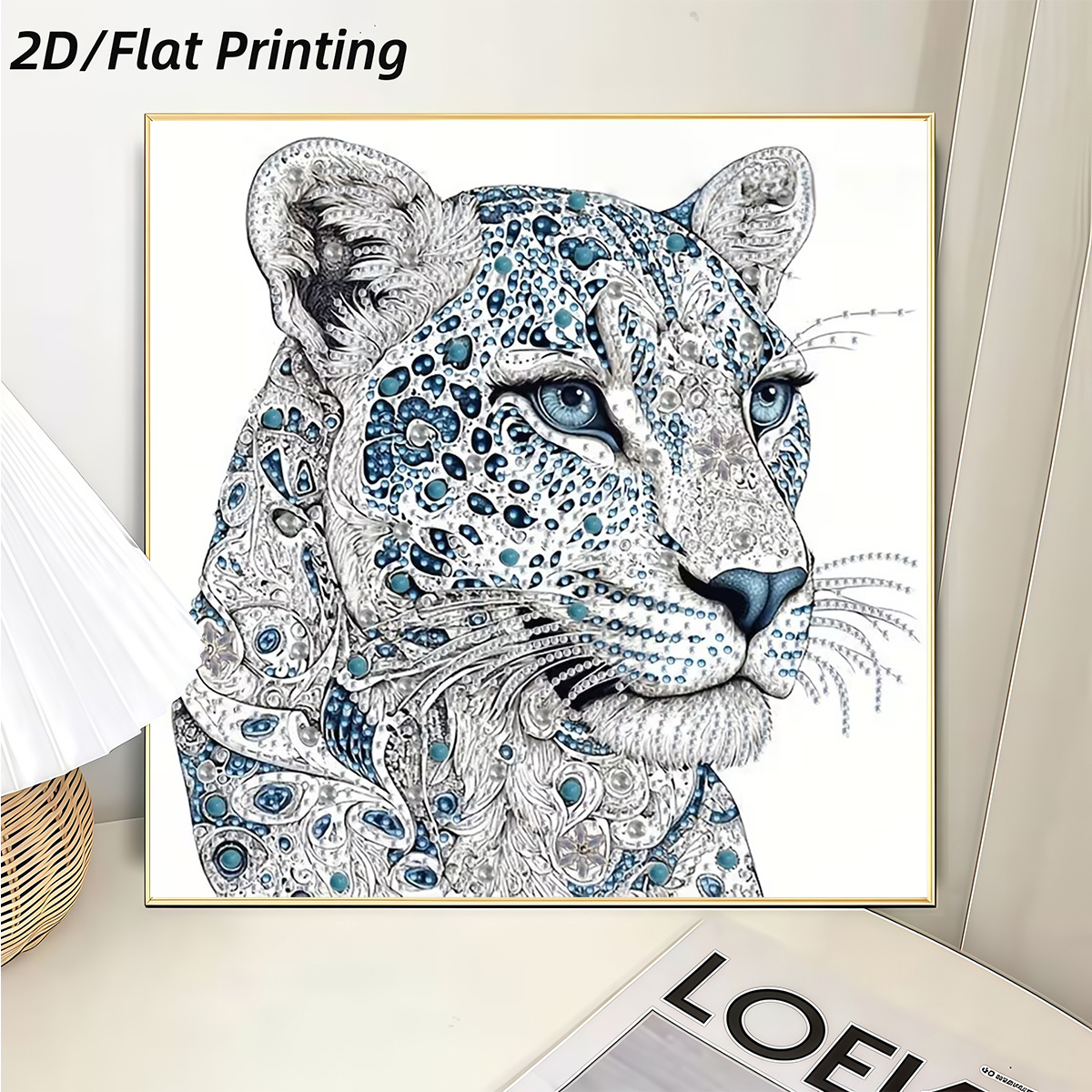 TEMU 2d Flat Printing 1pc Featuring Luxurious Gem Leopard Sticker Drilling Kit This Drill Painting Set Uses Unique Acrylic () Partially Inlaid With