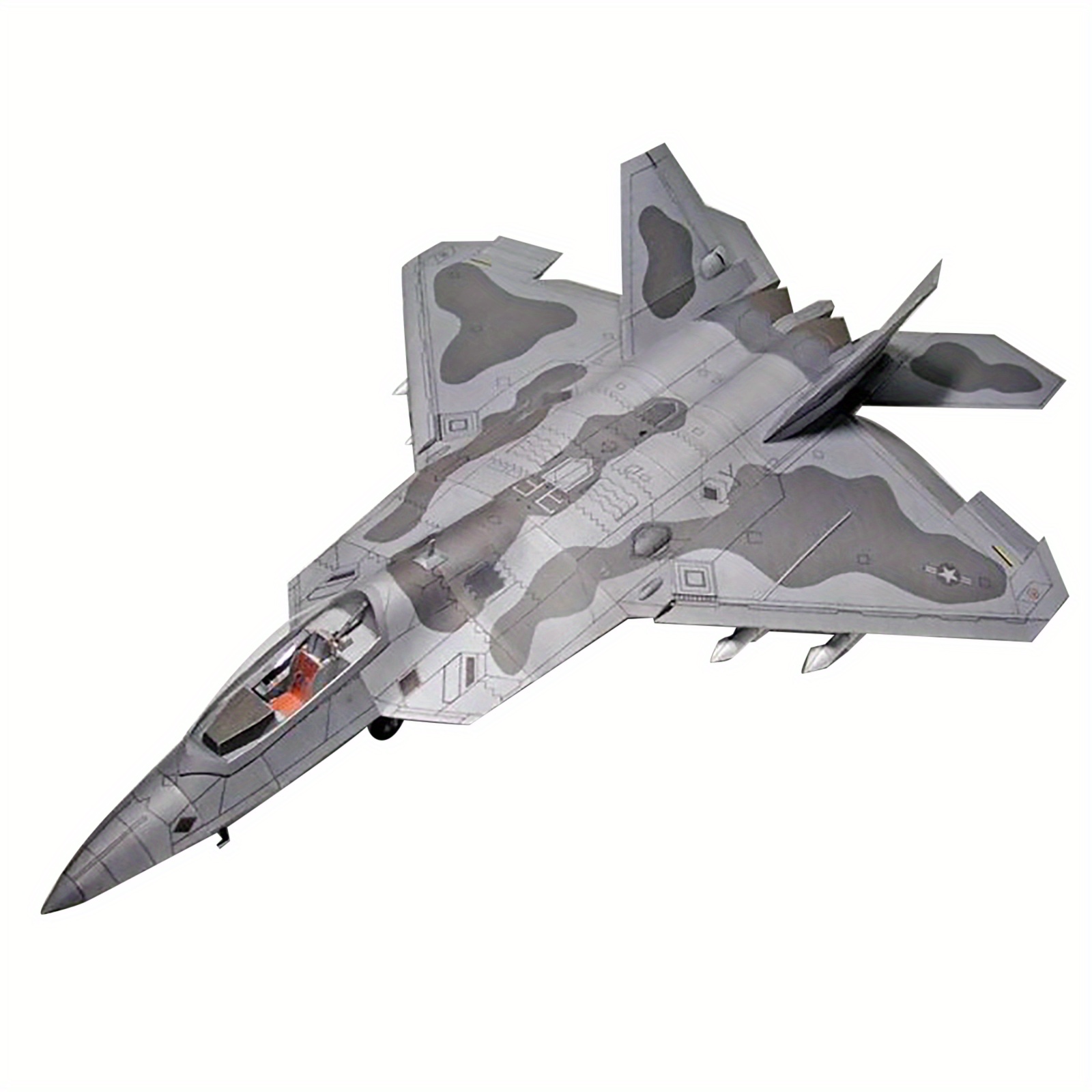 F22 Fighter Paper Model Military Puzzle Kit Paper Plane Model Unassembled