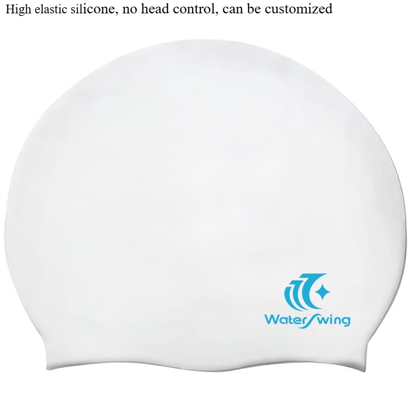 Solid Color Silicone Swim Cap for Adults