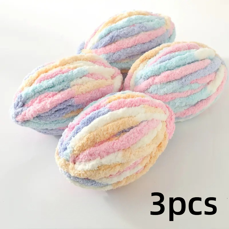 TEMU 3pcs Extra Thick Knitting Yarn, Perfect For Handmade Blankets, Scarves, Hats, Cat Beds, Ideal For , Cozy Blankets, Suitable For All Skill Levels