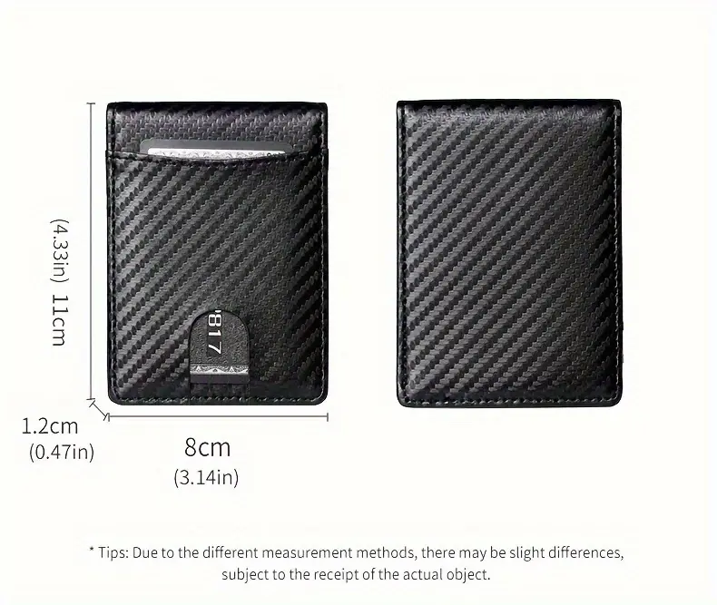 mens rfid blocking wallet ultra thin design with stainless steel money clip bifold card holder scratch impact resistant for business travel everyday use ideal gift for men accent compact organizer sleek style durable construction professional men Product details 7