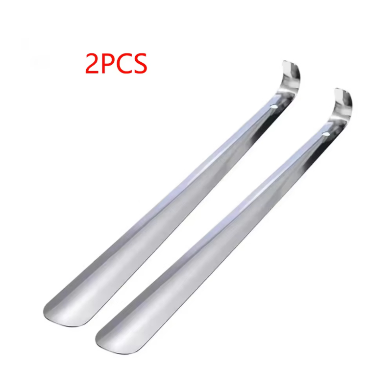 TEMU 2pcs Stainless Steel Shoehorn, Ergonomic Shoehorn, Shoe Wearing Artifact - Easy-to-grip Stainless Steel Shoehorn, Convenient For Wearing Shoes,