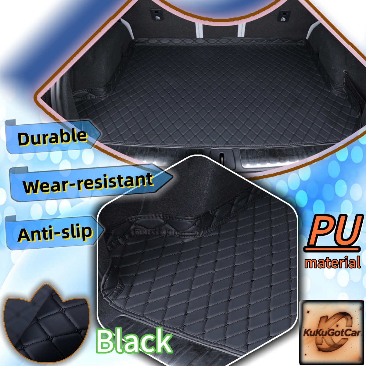 TEMU For G6 2023-2025 Pu Leather Material Anti-slip Car Trunk Mat, 6 Color , Durable And Wear-resistant Make The Car Trunk Storing Things