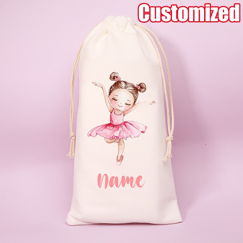 TEMU Custom Drawstring Shoe Storage Bag With A Cartoon Dancing Print, Creatively Personalized Text, Drawstring Closure For And Access. Suitable For