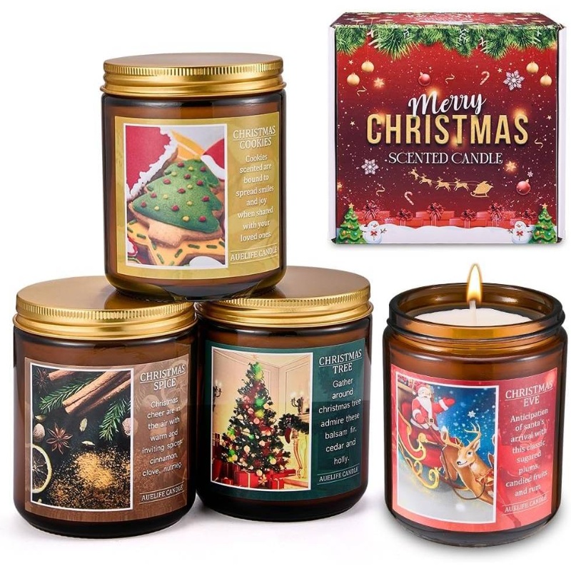 Scented Candle Set, 4 Pack Natural Soy Wax Candle Set, Long Lasting Scented Candles Home Xmas Gifts - Image 4