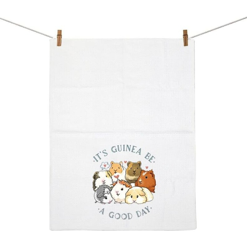 

1pc Guinea Pig Themed Kitchen Towel, 18x26 Inch Soft Polyester Tea Towel, Woven Dish Rag, Machine Washable, Reusable Home Gift For Guinea Pig Lovers