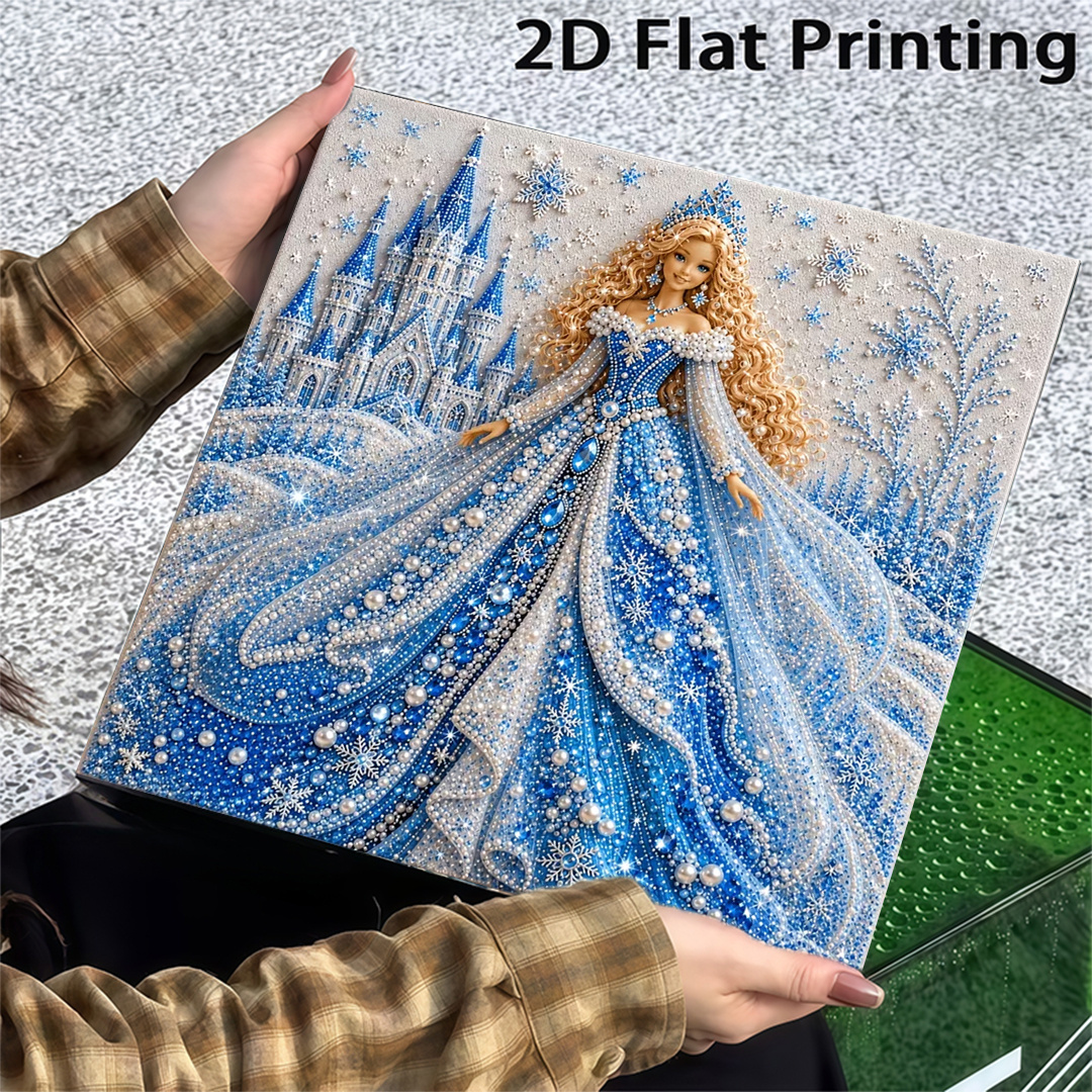 TEMU New Frameless Pearl Painting, [adopting Ice Queen And Handmade Glue Diamond Creative Diamond Painting Kit, Including Pearls And Tools, Completed