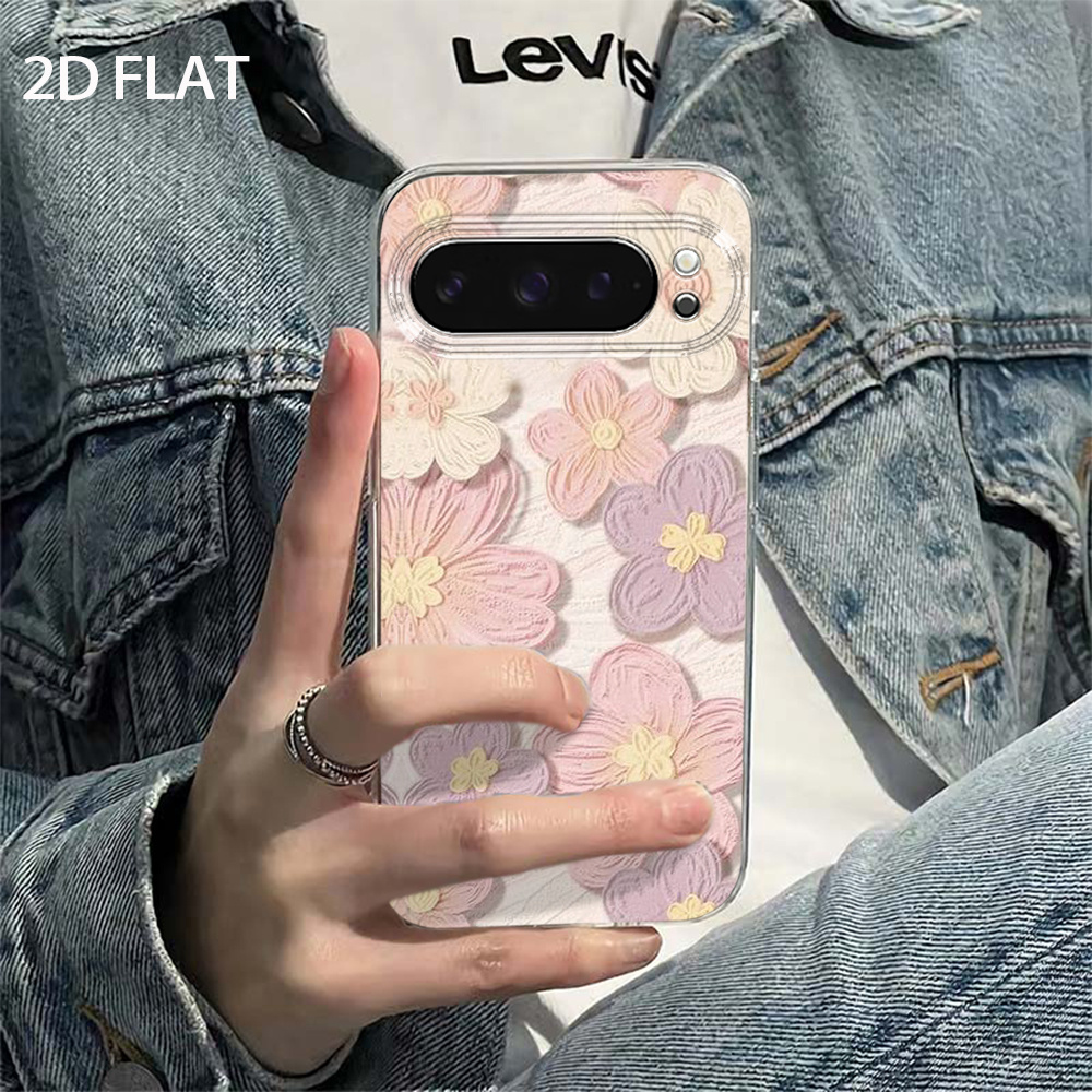 TEMU Phone Case - 2d Flat Floral Pastel Design Creative Pattern Phone Case Suitable For Google , 6a, , Pixel7a, Pixel7pro, , Pixel8a, Pixel8pro, ,