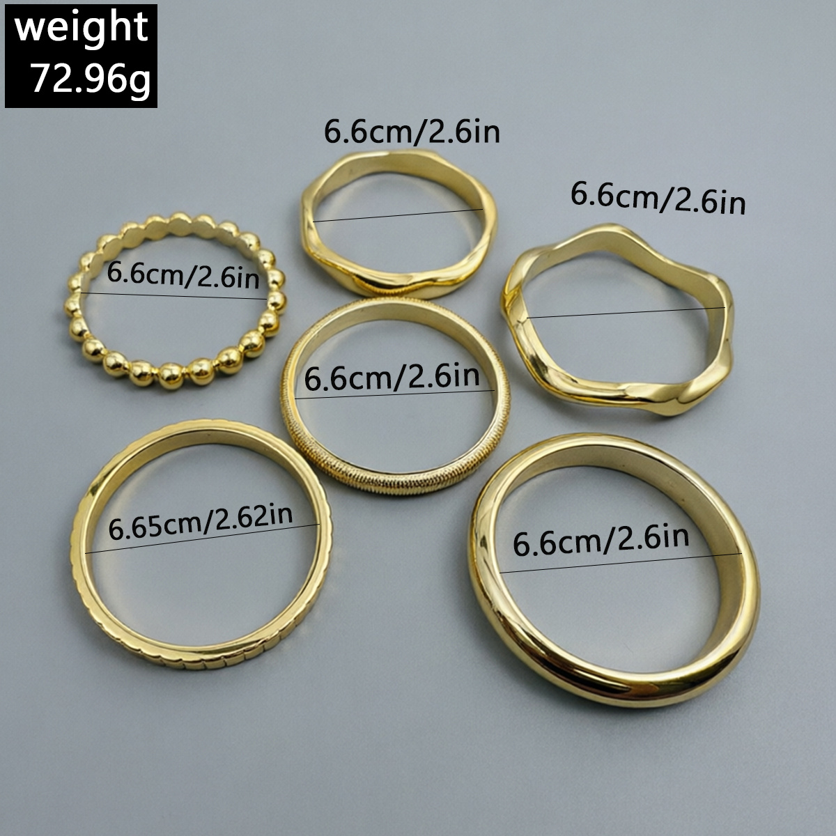 6pc Women's Layered Stackable Bead Bracelet Set