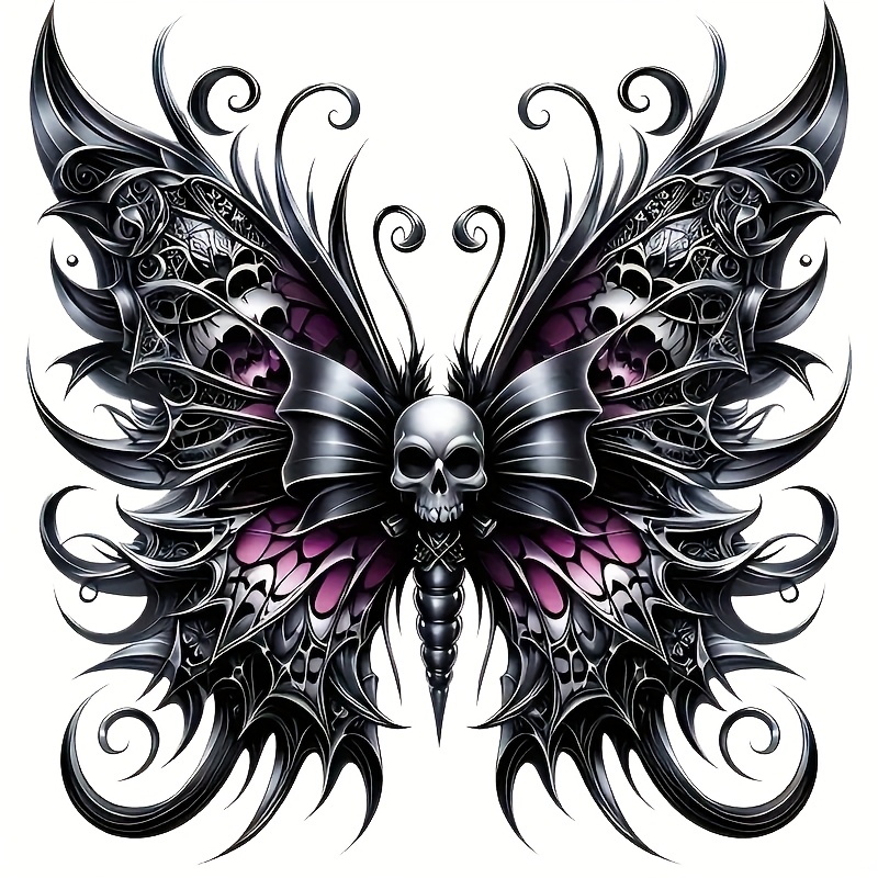 TEMU 6-inch And Gothic Vinyl Decals For Car Rear Laptop Computer Truck Motorcycle Windows Wall Gloss Self-adhesive Sticker Black With Purple , Single Use, Adhesive Glass Metal Ceramic Auto Accessories