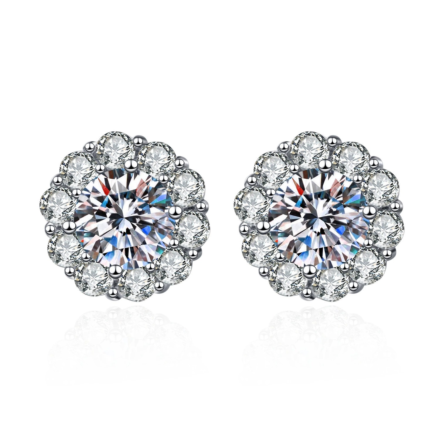 Classic Sunflower Stud Earrings in 925 Silver, Multifunctional
