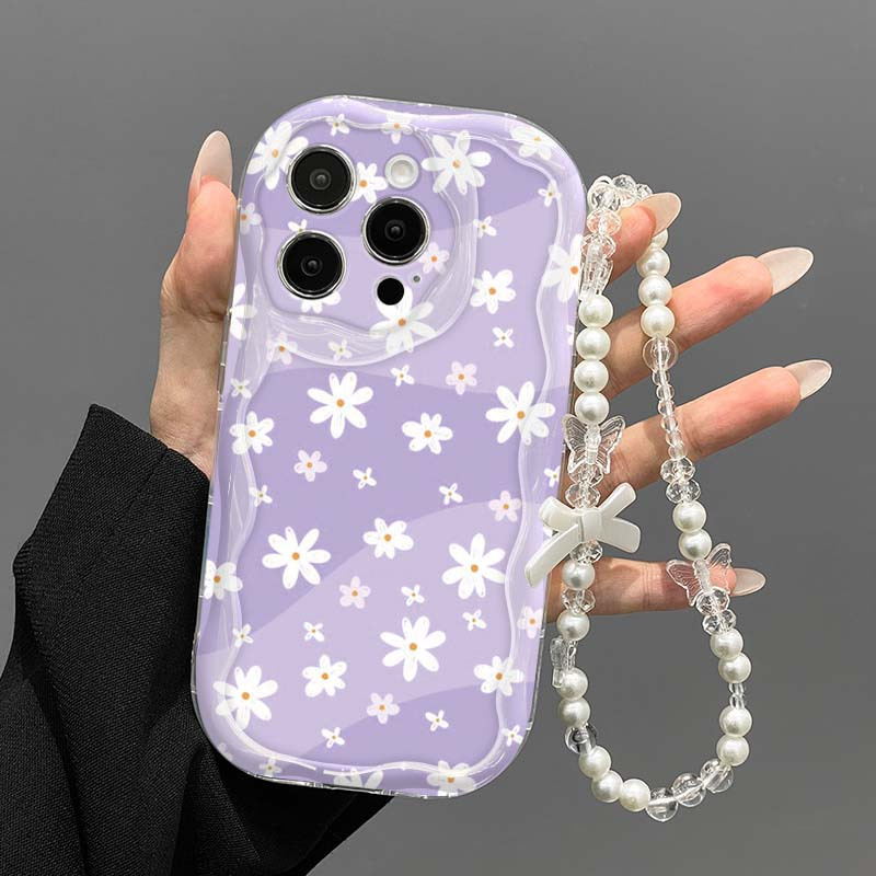 Image of Phone Case: Phone Case, Clear Wavy Cushion Protective Cover For Iphone 11-17 Series, Mini, Plus, Pro And Pro Max, , Comfortable Grip, Gift For Family, And Partner, Case Only, Wrist Strap Not Included