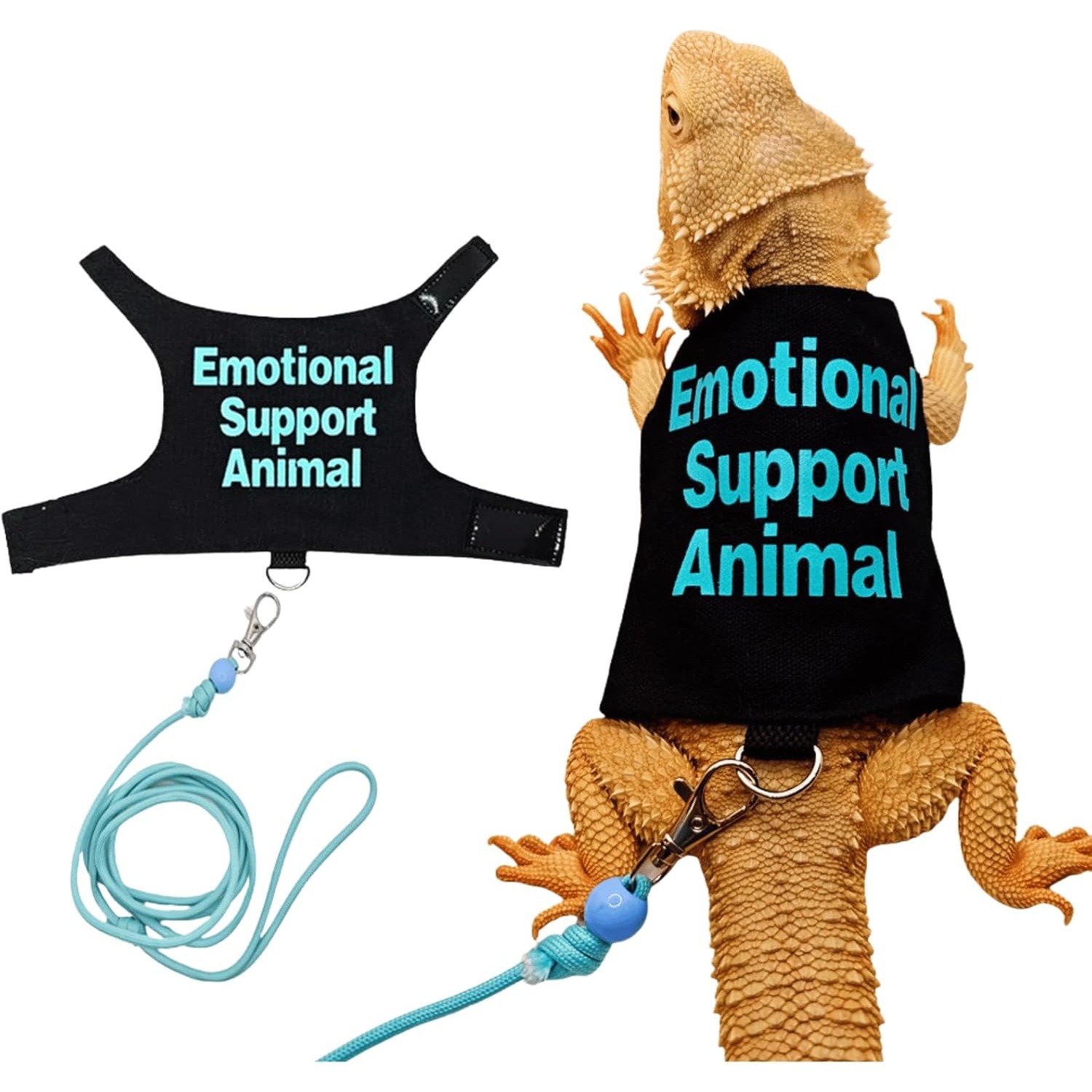 Bearded Dragon Lizards Clothes with Leash Set for Small Pets Reptiles Guinea Pig Apparel Lizards Outdoor Walking Training Harness Leash Hand-Made Costume Photo Prop - Image 3