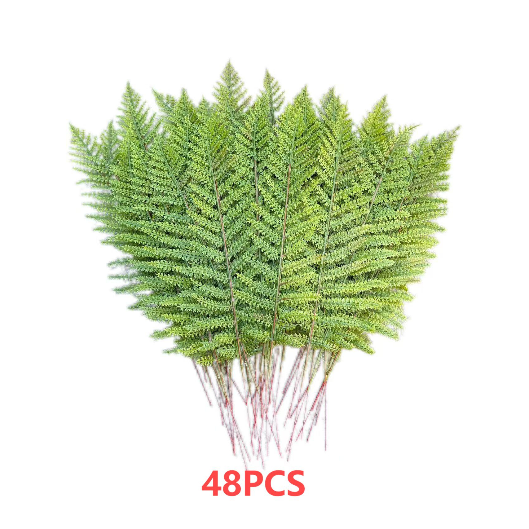 Image of 24/48pcs Realistic Artificial Boston Fern Leaves - 12.2 Inch Green Persian Grass-style Shrubs For Indoor & Outdoor Decor, Home And Office, Office Greenery | Natural Look Leaves | Plastic Leaves