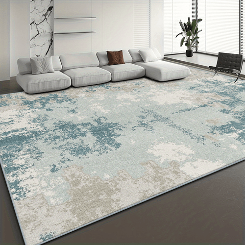 1pc luxury soft velvet heavyweight 850g m thick rug suitable for living room bedroom office modern geometric scale rectangular mat machine washable christmas gift