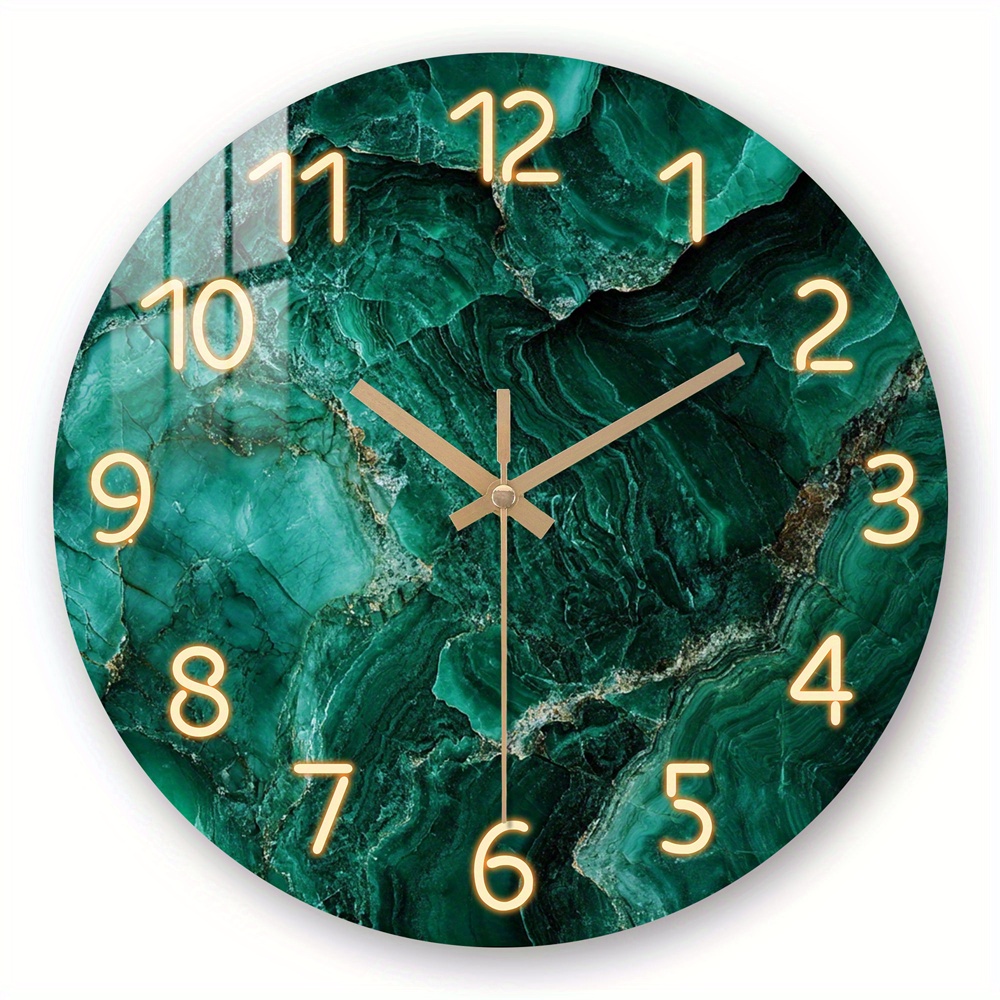 FJAUOQ Orologio Da Parete Silenzioso Con Foglie Tropicali - 25,4 Cm - PVC Ecologico - Batteria AA - 2